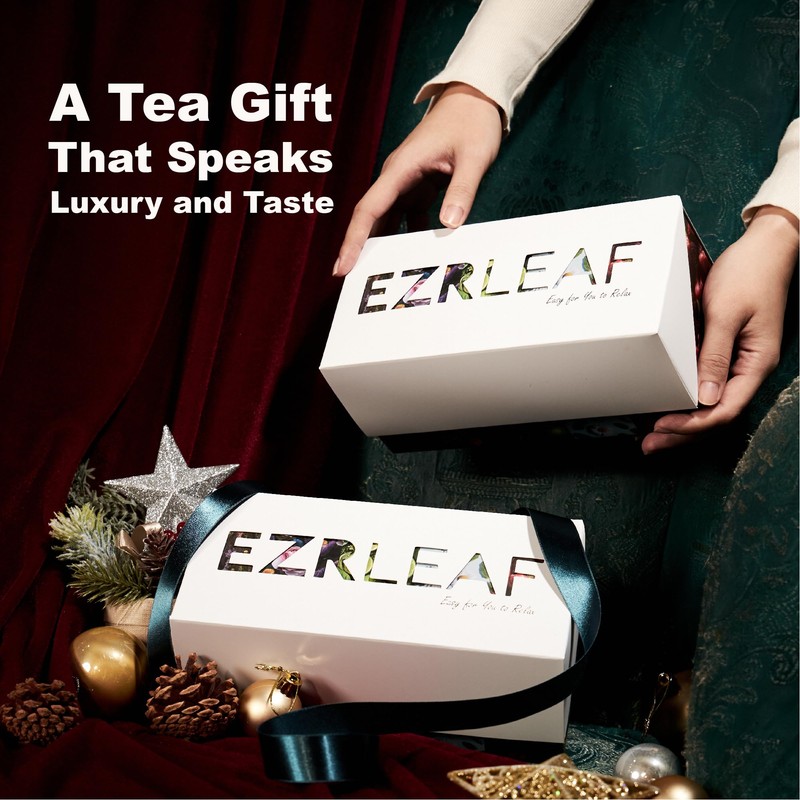 EZR Leaf Herbal Tea Assortment Box 22CT, Presentation Sampler, Gift