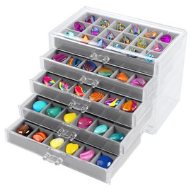 Rock Display Case 5 Layer Rock Collection Box for Kids Crystal Display Shelf Perfect for Showcasing Gemstones Minerals and Rock Collections Organize Your Rock Collection with Style and Elegance