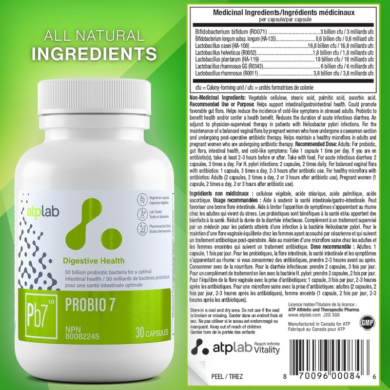 ATP Lab Probio 7, 30 Vegetable Capsules, 30 Vegetable Capsules