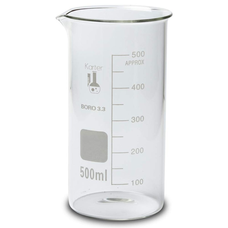 Glass Tall Form Beaker Set, 5 Sizes - 50, 100,