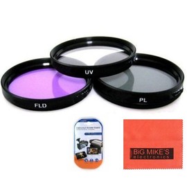 Big Mike'S 77Mm Multi-Coated 3 Piece Filter Kit (Uv-Cpl-Fld) For Sony 24-70Mm F/2.8 Carl Zeiss Autofocus Lens + Microfiber Cleaning Cloth + Lcd Screen Protectors