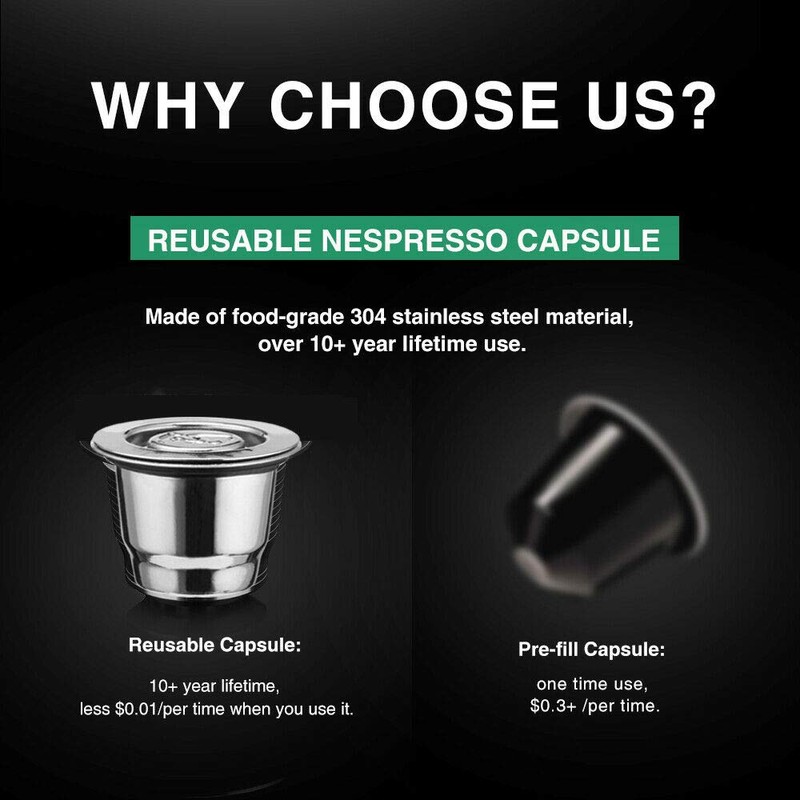 i Cafilas Stainless Steel Coffee Capsule Pod Filter for nespreso