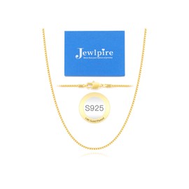 Jewlpire 14K Plated Gold Chain Necklace for Women, 1.2MM Box Chain Gold Chain for Women Shiny & Sturdy Women's Chain Necklaces, Gold Chain 22 Inches