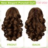 Fanguilar Ponytail Extension, 9" Short Claw Clip Ponytail Extension Curly