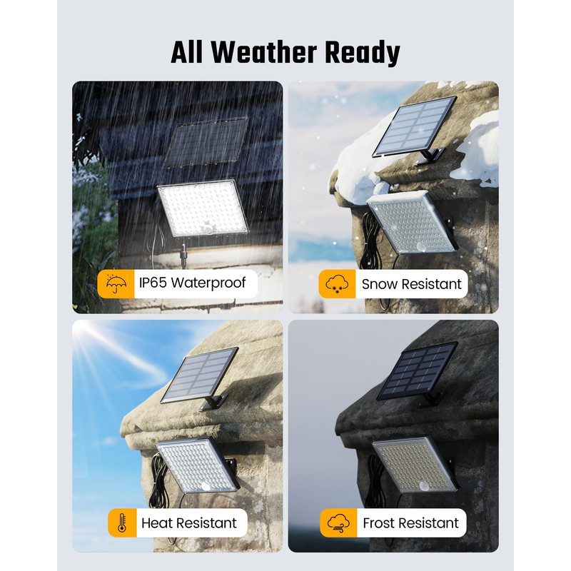 SUPERDANNY Solar Motion Sensor Outdoor Flood Lights with 113 Bright