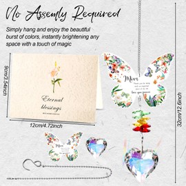 Gifts for Mom Birthday Gifts from Daughter Son, Mom To Be Gifts Crystal Suncatcher, Presents for Mom, Thanks gifts Crystal Pendant for Mommy, Mother, Step mum, New Mum, Mother in Law on Her Birthday