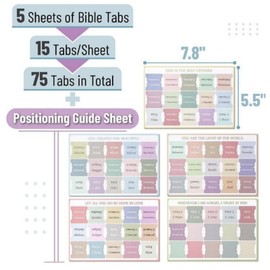 Bible Tabs,Bible Journaling Supplies,Bible Accessories,Bible Index Tabs,Bible Divider Tabs,Blank Laminated Bible Tabs,Large Print Laminated Bible Stickers,Bible Book Tabs,Bible Tabs Index Stickers