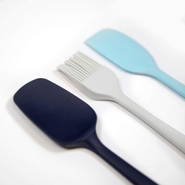 ThermoTasty All-in-One Silikon Pinsel-Löffel-Spatelset 3er-Set, Schaber/Teigschneider, Küchenhelfer geeignet für den Thermomix® zum Umrühren, Mixen, Schneiden, Dekorieren, Glattstreichen, Bestreichen