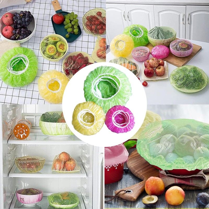 Elastic Food Storage Bags Set, 60 Pieces, Reusable Food Covers,
