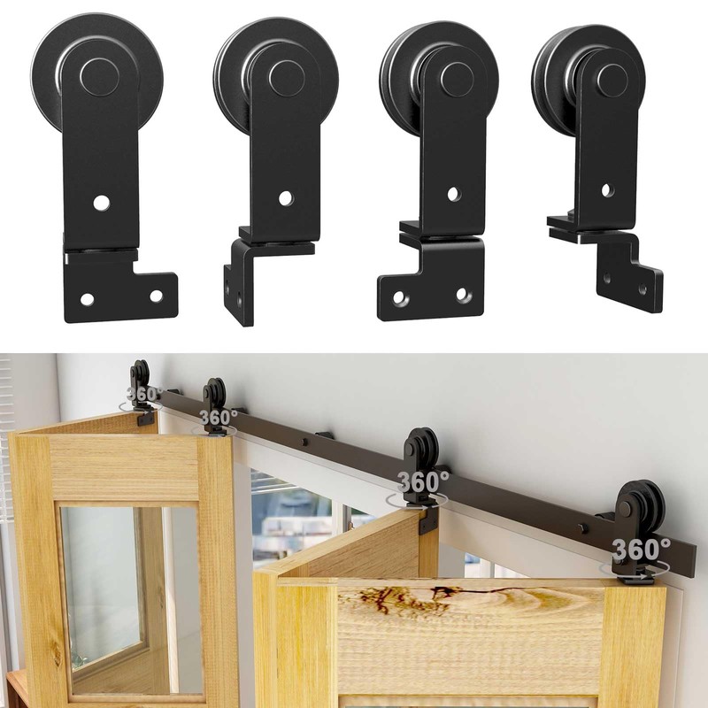 TSMST 9ft/108 Bifold Sliding Barn Door Hardware Kit for 4