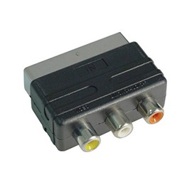 Electrovision Scart Adaptor with 3 Phono Sockets - Black