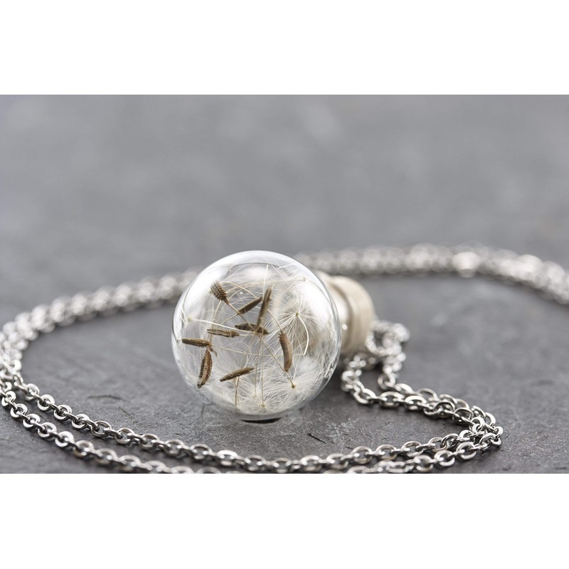 Real Borosilicate Glass Chain Silver Stainless Steel 50 cm -