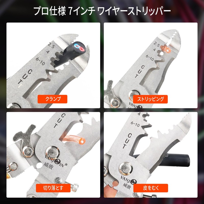 VANJOIN Wire Stripper, Multi-functional Electrical Tool Wire Stripper for Machine