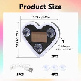 Solar Heart LED Car Light – 6 Lighting Modes, Vibration Sensor, Romantic Gift
