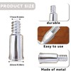 HarmonyCrafts 2Pcs Silver Metal Broom Handle Tips Threaded Handle Tips