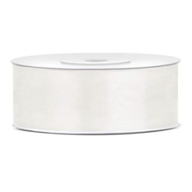 Libetui 25 Metres Satin Ribbon Cream White 25 mm Decorative Ribbon Cream White Gift Ribbon Cream White Wedding Decoration Satin Ribbon Cream White 25 mm