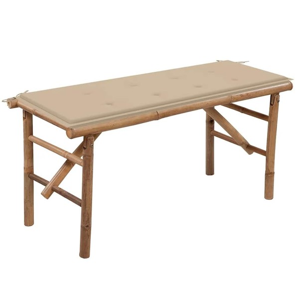Casafoyer Folding Garden Bench with Cushion 46.5" Bamboo