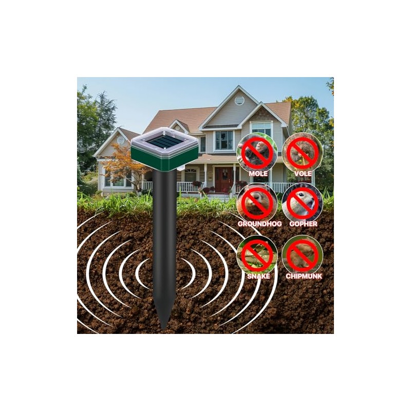 12 Pcs Tirgo Mole Repellent Solar Powered for Lawns Snake
