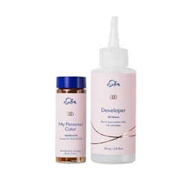 eSalon Kit Completo de Tinte para El Cabello Permanente y Tinte para El Cabello - Negro Suave - Kit Colorista Personal para Cobertura Hasta 100% de Gras para Todo Tipo de Cabello - Tinte para El Cabel