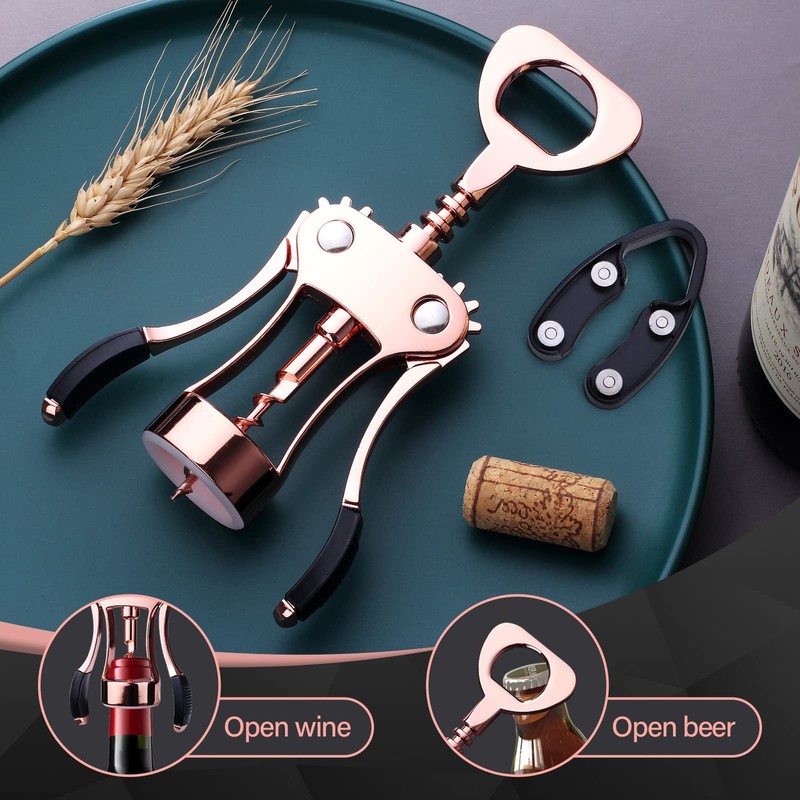 Drincarier Wine Opener, Zinc Alloy Premium Wing Corkscrew Wine Bottle