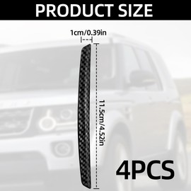 4Pcs Black Car Door Edge Protector Cars Universal Carbon Fiber Door Guard Rear View Mirrors Durable Scratch Resistant Guards Car Door Protection Strip Apply for Vehicle Doors Edges Rear View Mirrors