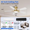 42 Inch Ceiling Fans with lights,RGB Low Profile Ceiling Fan