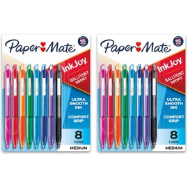 Paper Mate InkJoy 300RT Retractable Ballpoint Pens, Medium Point (1.0mm), Assorted, 8 Count | Pack of 2