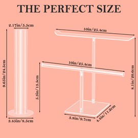 IBEQUEM Pack of 2 Acrylic Scrunchie Holder Stand, Hair Scrunchie Holder Storage Stand, 2 Tier Clear Headband Holder, Hair Band, Scratch, Display Stand, Women Headband Organiser