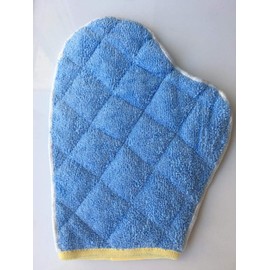 Soft Microfiber Dust Mitt - Comfortable and Reusable Dusting Mitten for Household Cleaning | Multipurpose Cloth Glove Wipes Off Dirt for Living Room, Bathroom and Kitchen Furnitures | Blue, 4 Pack