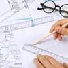 BOHUIZ 3 Pack Plastic Ruler Straight Ruler with Centimeters and