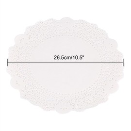 Tapetes de encaje de papel 180Pcs Tapetes de papel decorativos ahuecados Tapete de pastel Artesanía Decoración de banquete de boda para pastel Desierto Decoración de vajilla de boda(26.5cm)