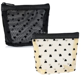 VEDO SHIPIN Zipper Mesh Makeup Bags, Mini Makeup Bag, Portable Small Makeup Bags, Travel Pocket Cosmetic Bag Small Makeup Pouch for Women