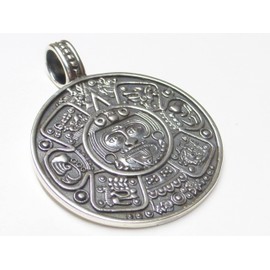 Silver Pendant "Maya Calendar", Made of Solid Sterling Silver, Protective Symbol, Unisex Jewellery, Sterling Silver