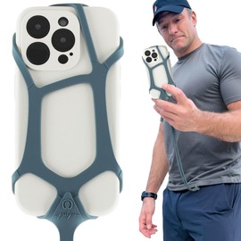 Pulpo Safety Cell Phone Lanyard Grey Fits Smartphones 6.1 to 6.8” - Anti Theft Phone Strap for Men & Women, Lanyards for Phones, Hiking Phone Holder & Cellphone Lanyard, Silicone Crossbody Straps