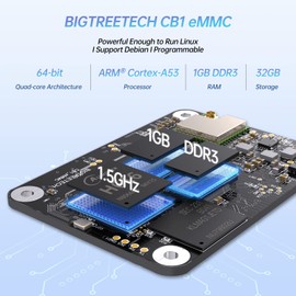 BIGTREETECH CB1 eMMC V1.1 Control Board (1GB+32GB), Support Klipper Upgrade on CB1 V2.2 Compatible with Raspberry-Pi 3B/4B, Manta M8P/M5P/M4P, Manta E3EZ Motherboard, Pi4B Adapter 3D Printer Part