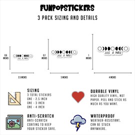 Just A Phase Moon Astrology Sticker Astrology Moons Stickers - 3 Pack - Set of 2.5, 3 and 4 Inch Vinyl Laptop Stickers - for Laptop, Phone, Water Bottle, Car & More Decal (3 Pack) S215876-3Pack