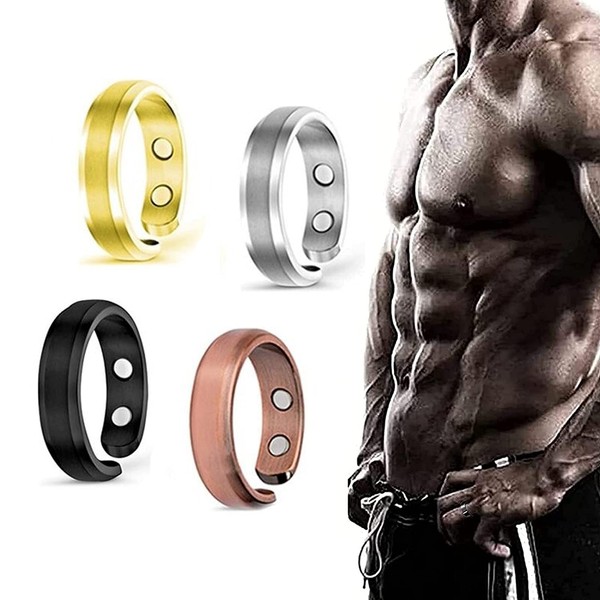 Men's Therapeutic Magnetic Rings, Adjustable Night Men Therapeutic Magnetic Ring Opening for Arthritis, Carpal Tunnel, Joint Pain Relief
