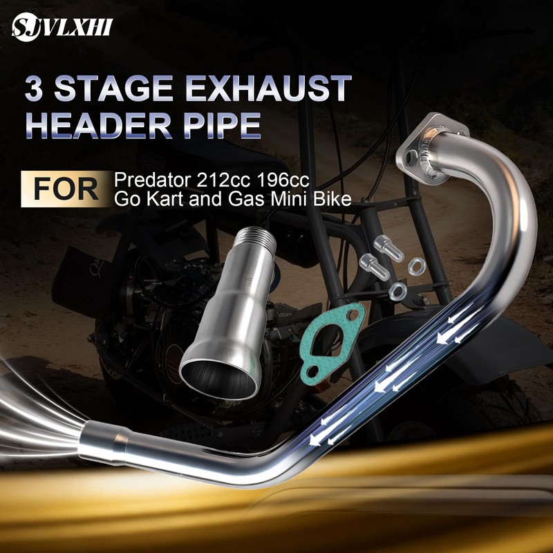 SJVLXHI 3 Stage Exhaust Header Pipe For Coleman Powersports CT200U
