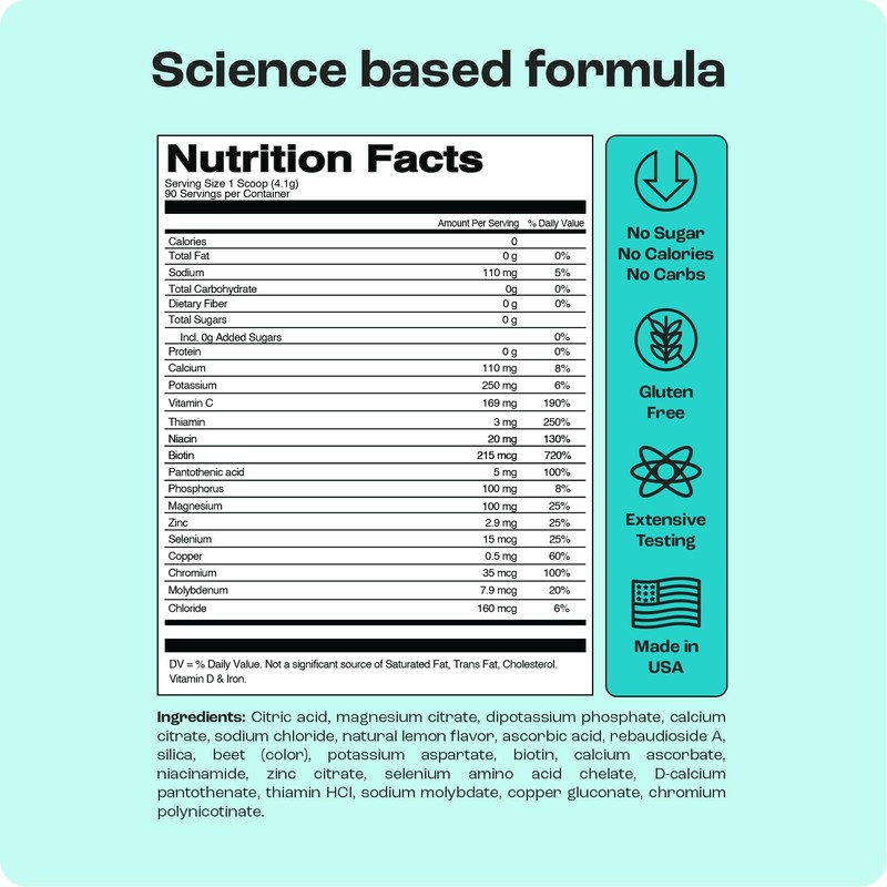 KEY NUTRIENTS KEY NUTRIENTS Multivitamin Electrolytes Powder No Sugar -