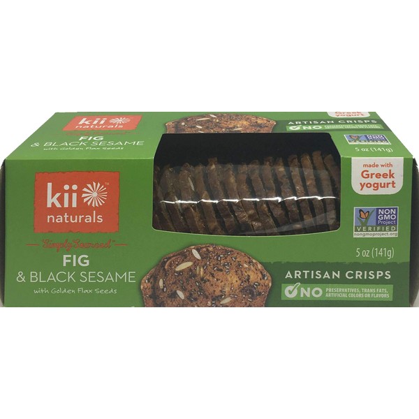Kii Naturals Artisan Crisps, Fig and Black Sesame, 5.3 Ounce (Pack of 1)