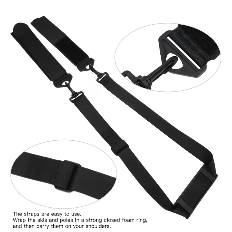 2Set Snowboard Shoulder Straps Handle Double Skis Fixing Strap Sleigh