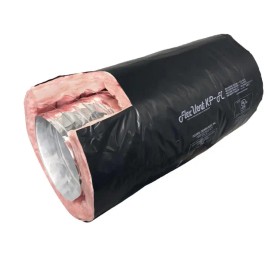 Thermaflex 8-in x 25-Ft Insulated Flexible Round Flex Duct Tube R6 Heating/AC Black Venting