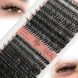 Higu Clace Cluster Lashes 9-16mm, 320PCS Individual Eyelashes,Natural Lash Clusters Wispy Cluster Lashs,Eyelash Extensions Easy to Use at Home Eyelashes Clusters (30D+40D V04)