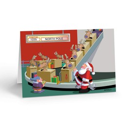 Stonehouse Collection | Airplane Christmas Cards | Baggage Claim Funny Christmas Card | 18 Cards & Envelopes