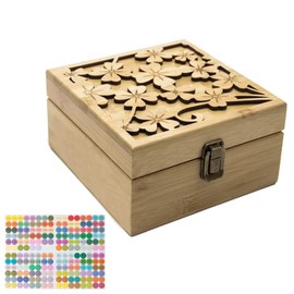 MKNZOME Wooden Essential Oil Case, 68 Slots Essential Oil Box Travel Display Presentation Organizer Aromatherapy Storage Carrying Case with Buckle for Travel & Presentations (25 slots,2#)