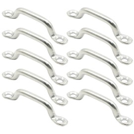 VIKKSAER 10 Pcs Boat Top Pad Eye Deck Loop Tie Down Kit, 316 Stainless Steel Eye Straps, Kayak Deck Loops for Fixing Objects