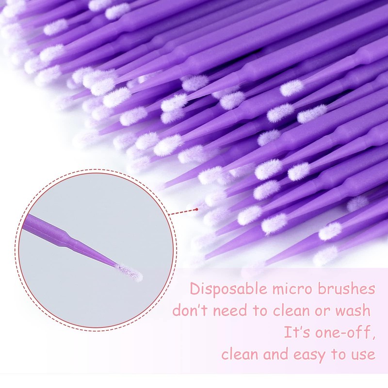 G2PLUS Micro Swabs - 100pcs Cotton Swabs for Makeup, Purple
