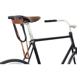 U-Lock Holster for Kryptonite Bicycle Locks; Leather D-Lock Holder for More Quiet Bike Ride (Tan)