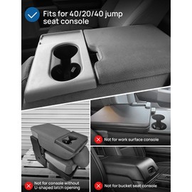 JOYTUTUS Center Console Cover Compatible with 2015-2025 Ford F150, 2017-2025 F250 F350 F450 with 40/20/40 Jump Seat, Neoprene Armrest Cover Middle Console Cover (Jump Seat Only)