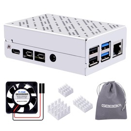 GeeekPi Raspberry Pi 4 Case,Raspberry Pi 4 Aluminum case with 30mm Cooling Fan and 3Pcs Heatsinks for Raspberry Pi 4 Model B 8GB/4GB/2GB